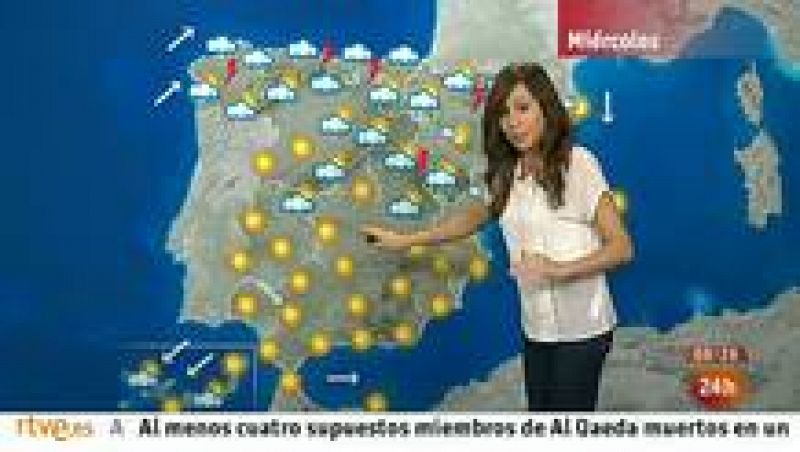 Tormentas y lluvias en el norte peninsular y bajada de temperaturas en casi todo el país