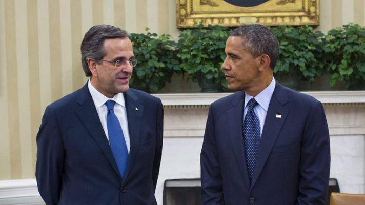 Obama destaca la importancia de impulsar el crecimiento en Grecia y reafirma su apoyo al primer ministro griego, Andonis Samarás