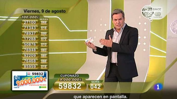 Sorteos ONCE - Sorteo ONCE - 09/08/13