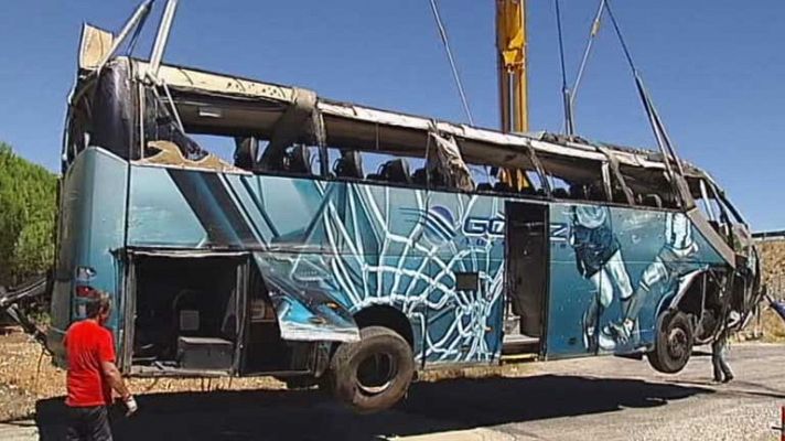 Telediario 1 - Accidente de bus Marsella-Murcia
