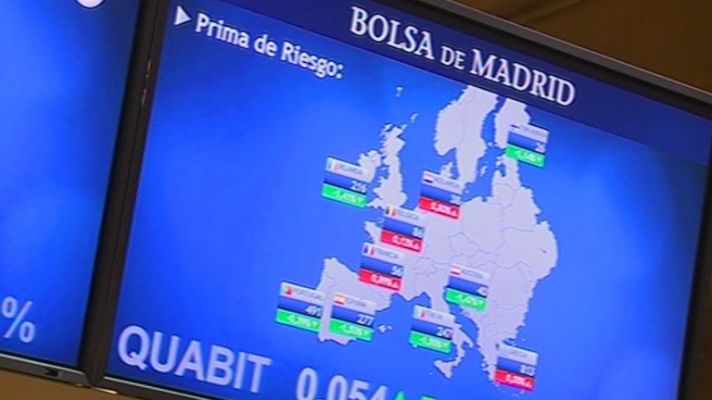 La prima de riesgo baja hasta 277 puntos básicos mientras que el IBEX 35 cede un 0,20%