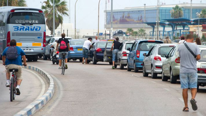 Colas para entrar en Gibraltar