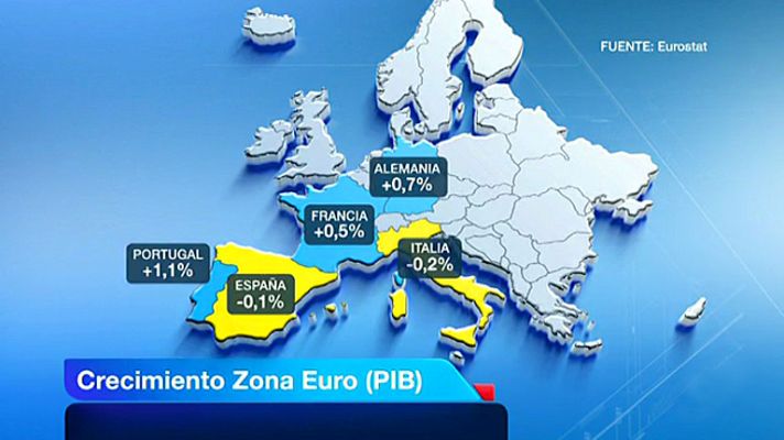 Telediario 1 - La eurozona sale de la recesión