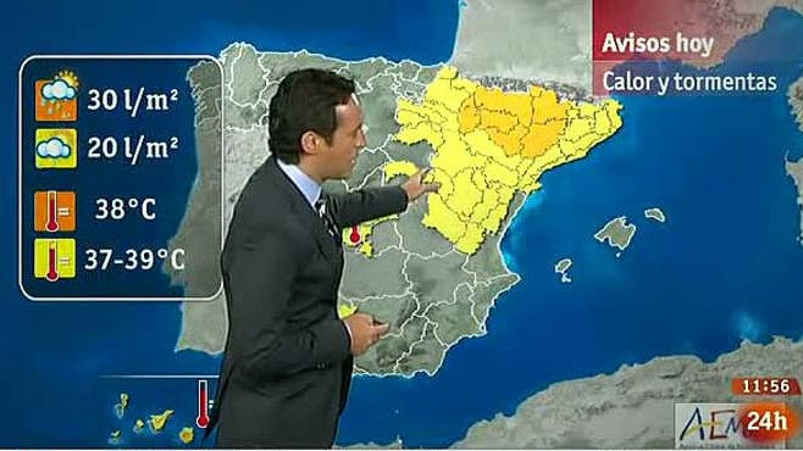 Informativo 24h: Alerta naranja por tormentas en Huesca, Zaragoza y Lleida, y por calor en Gran Canaria | RTVE Play
