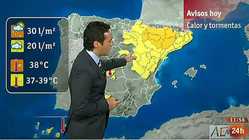 Alerta naranja por tormentas en Huesca, Zaragoza y Lleida, y por calor en Gran Canaria