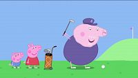 Playing golf