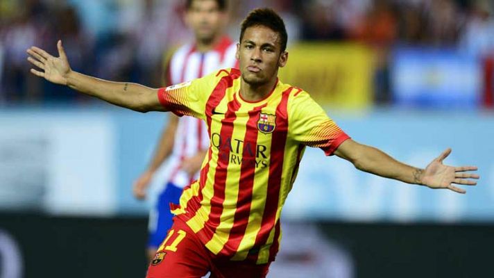Primer gol oficial de Neymar con el Barça (1-1)