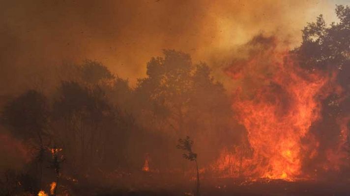 Incendio al sur de Ourense