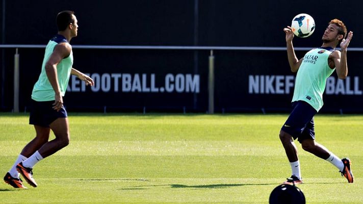 Telediario 1 - El Barça llega a Málaga sin Messi pero con Neymar