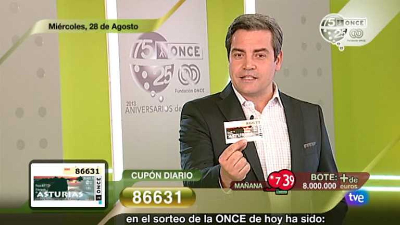 Sorteo ONCE - 28/08/13 - Ver ahora
