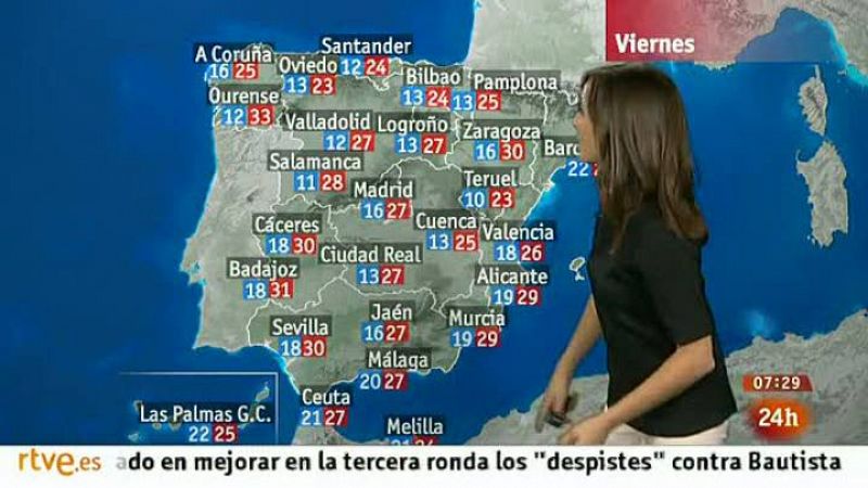 Alerta por fuertes lluvias en el sur y sudeste peninsular con temperaturas en ligero ascenso