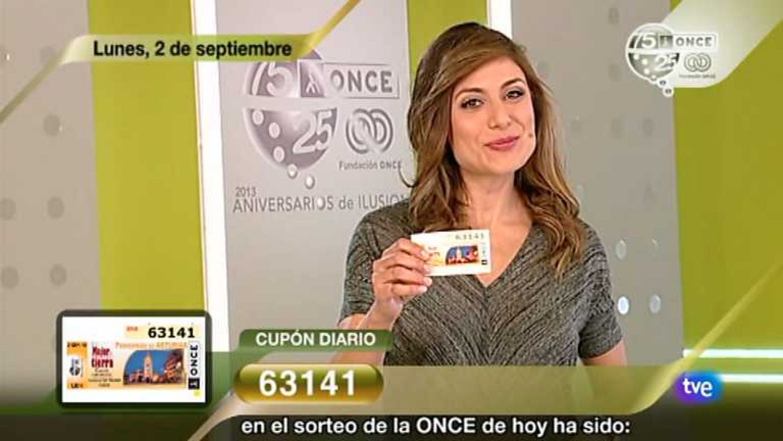 Sorteo ONCE - 02/09/13 - Ver ahora