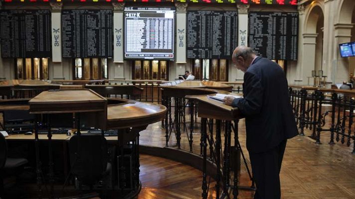 Telediario 1 - Caída de la prima de riesgo