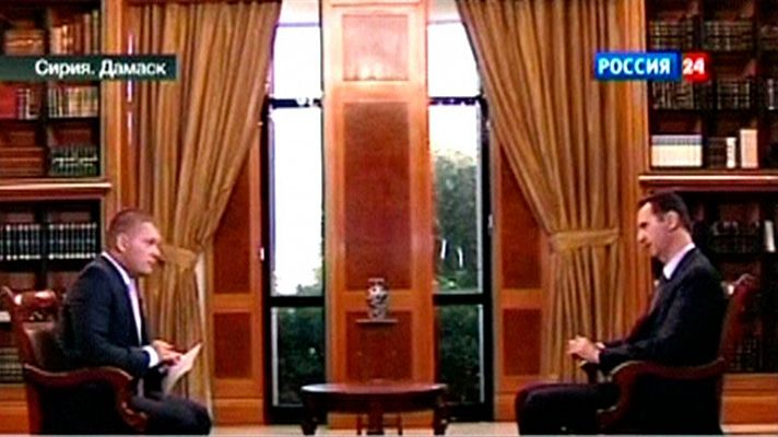 Telediario 1 - Siria envía a la ONU el documento para unirse a convención de armas químicas pero Asad pone condiciones