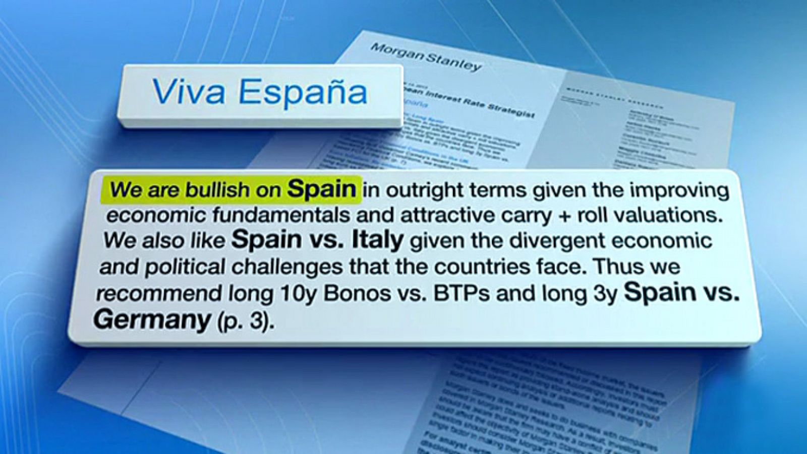 Telediario 1: Informe Morgan Stanley  | RTVE Play