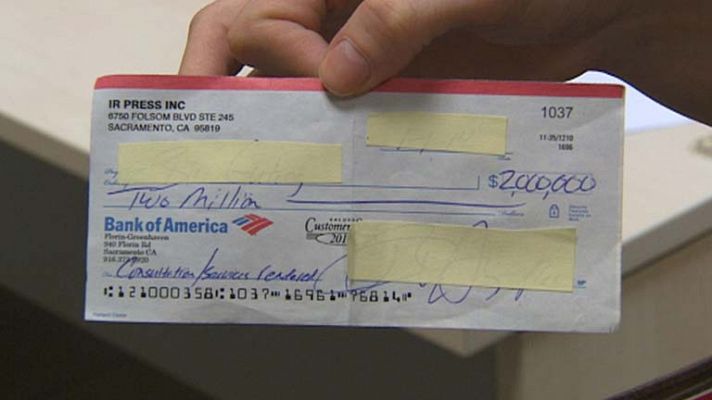 Telediario 1 - Cheque encontrado en el Metro