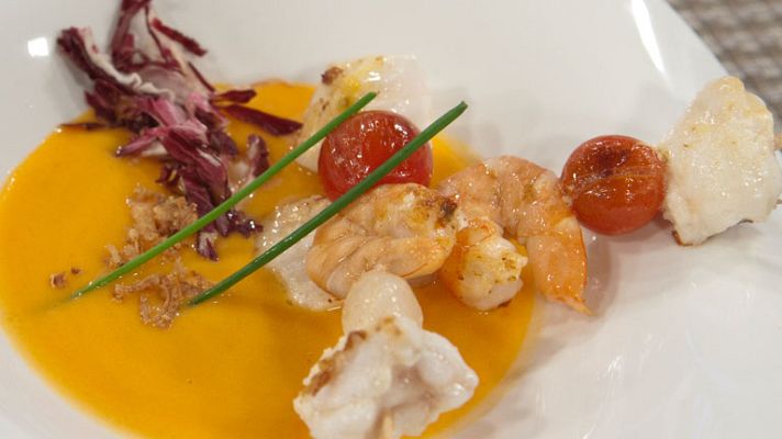 RTVE Cocina - Brochetas de rape y langostino