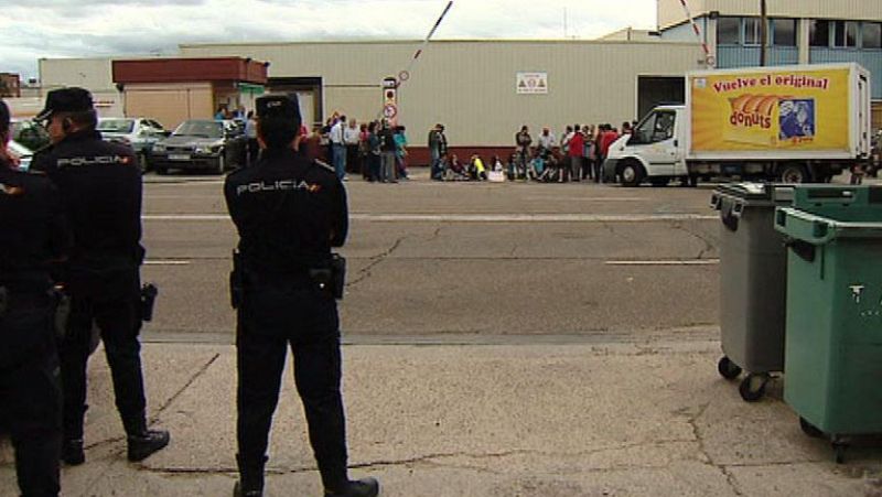 Movilizaciones de los trabajadores de Panrico en Valladolid, que defienden la rentabilidad de su fábrica