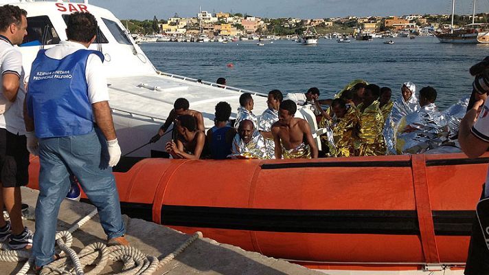 Telediario 1 - Naufragio de migrantes en Lampedusa