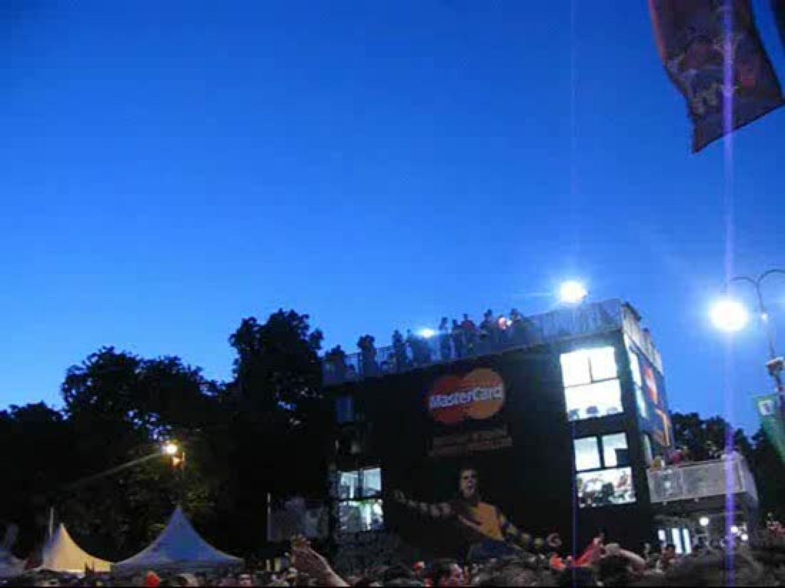 La Fan Zone de Viena, en el descanso de la final de la Eurocopa