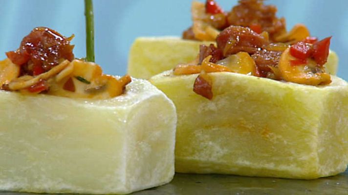 Cocina con Sergio - Patatas con chistorra y champiñones