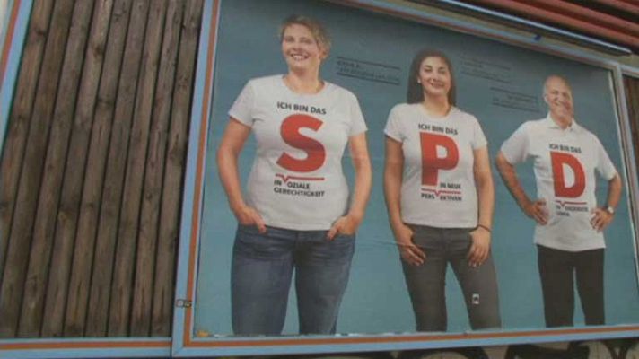 Telediario 1 - Luz verde para que los líderes socialdemócratas negocien con los democristianos de Angela Merkel