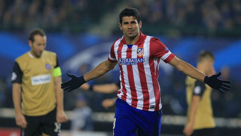 El delantero del Atlético de Madrid Diego Costa ha marcado su segundo tanto ante el Austria de Viena, que ponía el 0-3 en el marcador, tras un pase de Insúa que había entrado en el campo en sustitución de Filipe Luis.