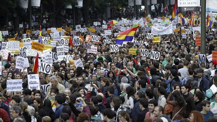 Protestas en la huelga educativa