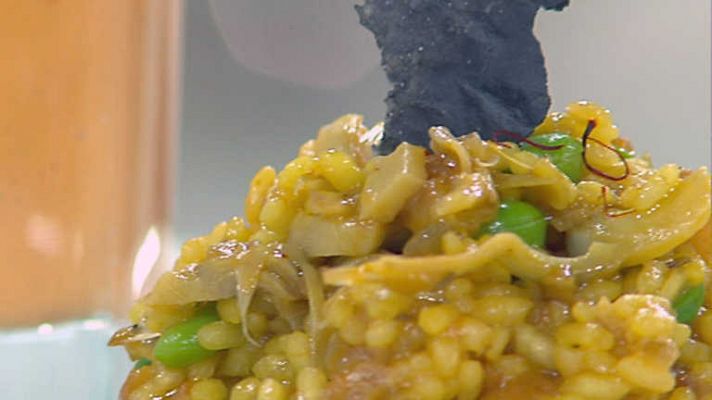 Arroz del hortelano con salmorejo