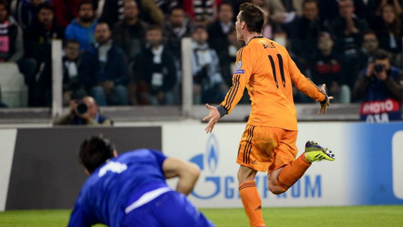 El jugador galés del Real Madrid Gareth Bale ha adelantado a su equipo en Turín en el minuto 59 de juego, tras una gran jugada personal. Se trata del primer tanto en Champions League con la camiseta madridista para Bale. 