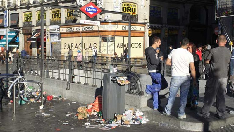 Cinco días de huelga del servicio de limpieza dejan Madrid lleno de basura