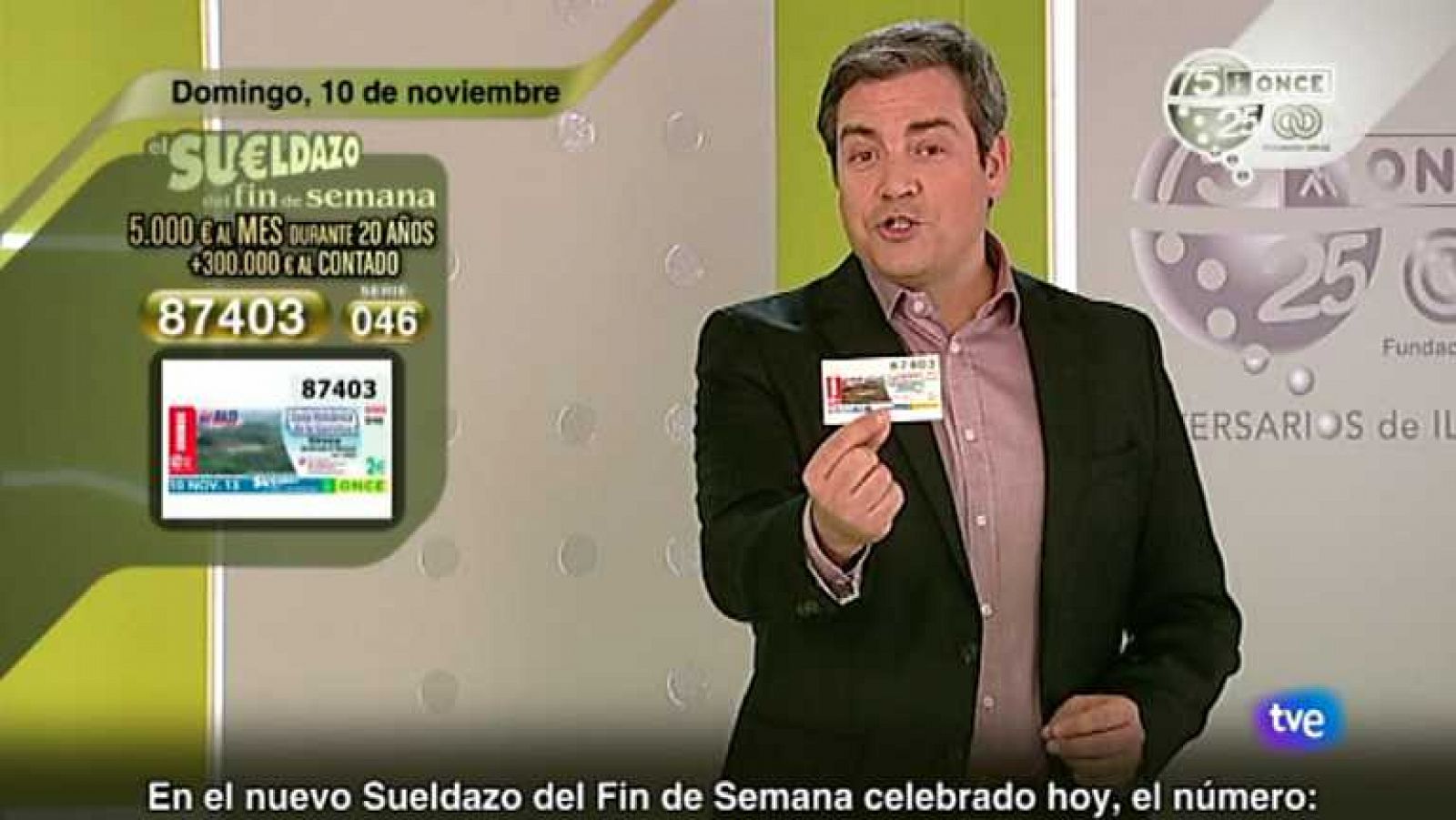 Sorteos ONCE: Sorteo ONCE - 10/11/13 | RTVE Play