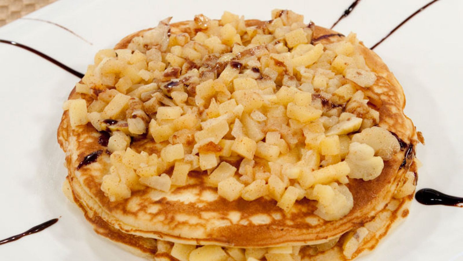 Tortitas con crema de manzana y castañas