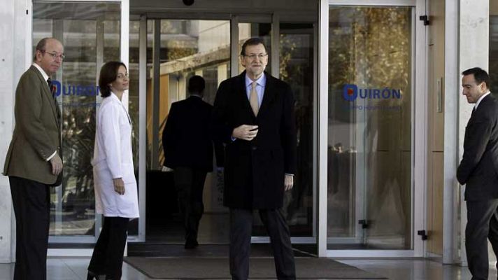 Telediario 1 - Rajoy visita al Rey