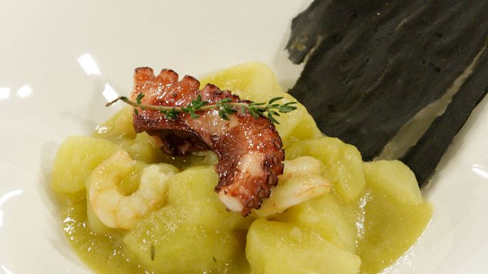 RTVE Cocina - Patatas aromatizadas con pulpo
