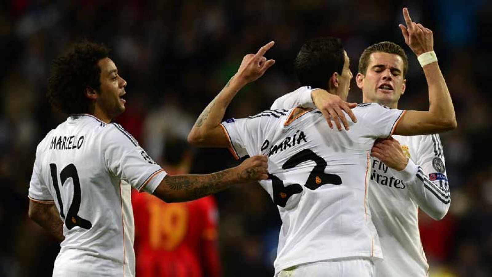 El jugador argentino del Real Madrid Ángel Di maría ha marcado el 3-1 de su equipo en el minuto 62 de juego. Esta vez, la asistencia ha sido de Arbeloa.