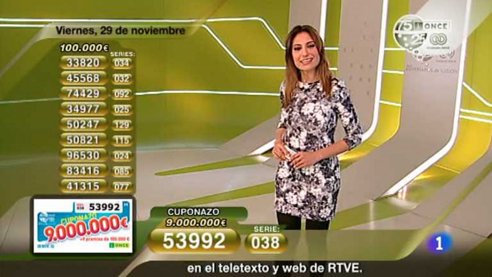 Sorteos ONCE: Sorteo ONCE - 29/11/13 | RTVE Play
