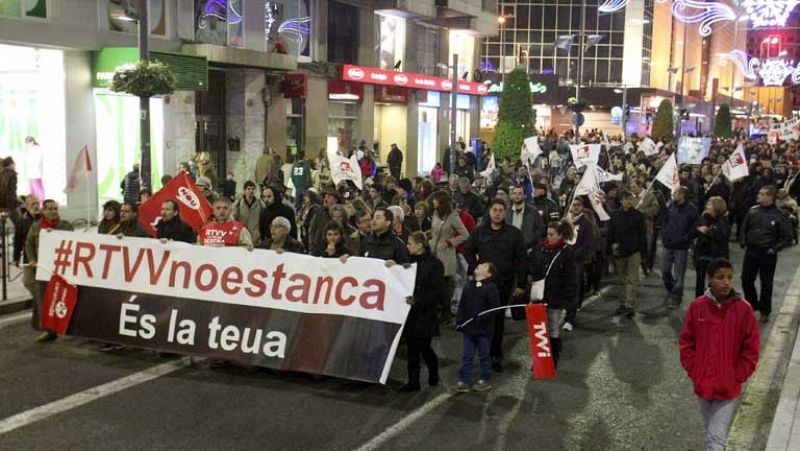 Manifestación en contra del cierre de la Radiotelevisión Valenciana