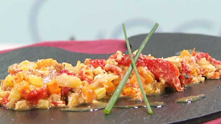 Cocina con Sergio - Pimientos al brandy con butifarra