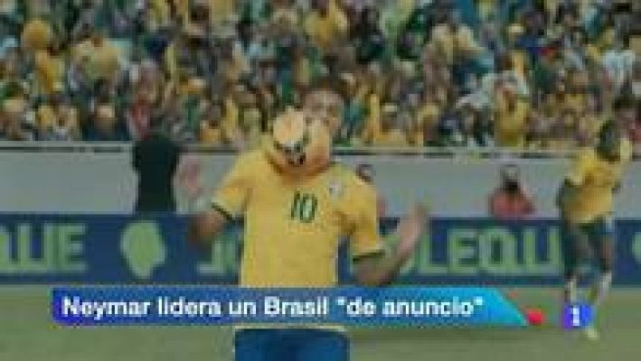 Telediario 1 - Neymar lidera un Brasil de anuncio