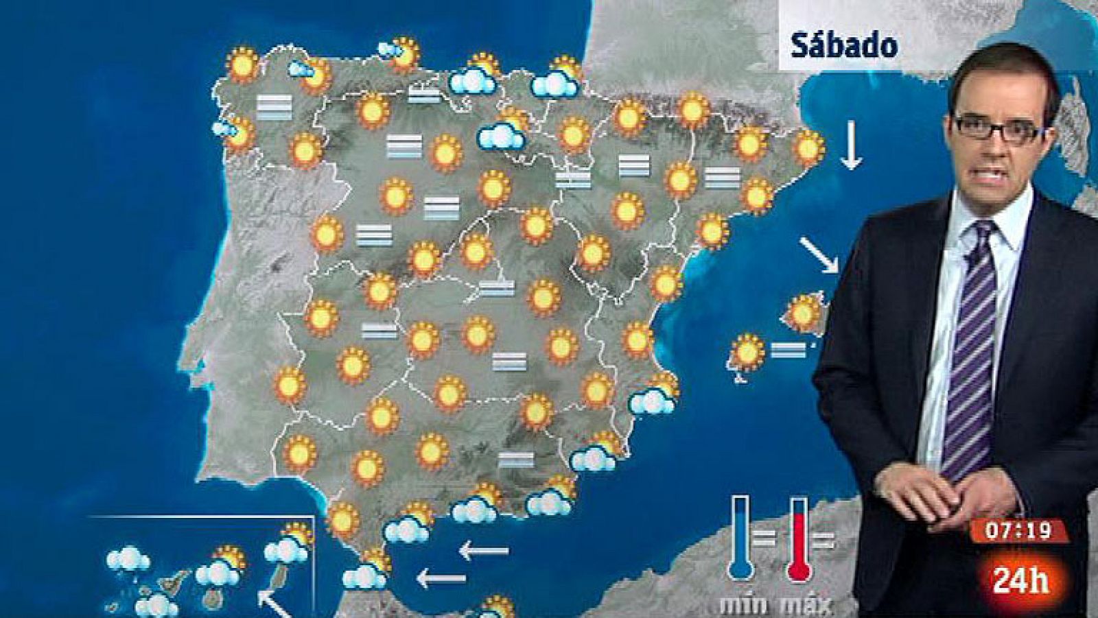 El tiempo: Lluvias en Canarias y temperaturas bajas en el interior peninsular | RTVE Play