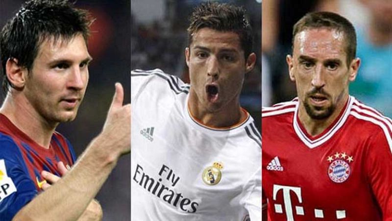 No hubo sorpresas en los candidatos al Balón de Oro 2013. Cristiano Ronaldo (Real Madrid), Leo Messi (FC Barcelona) y Frank Ribèry (Bayern de Múnich) son los tres finalistas que optan al dorado galardón, según ha anunciado la FIFA y la revista 'Franc