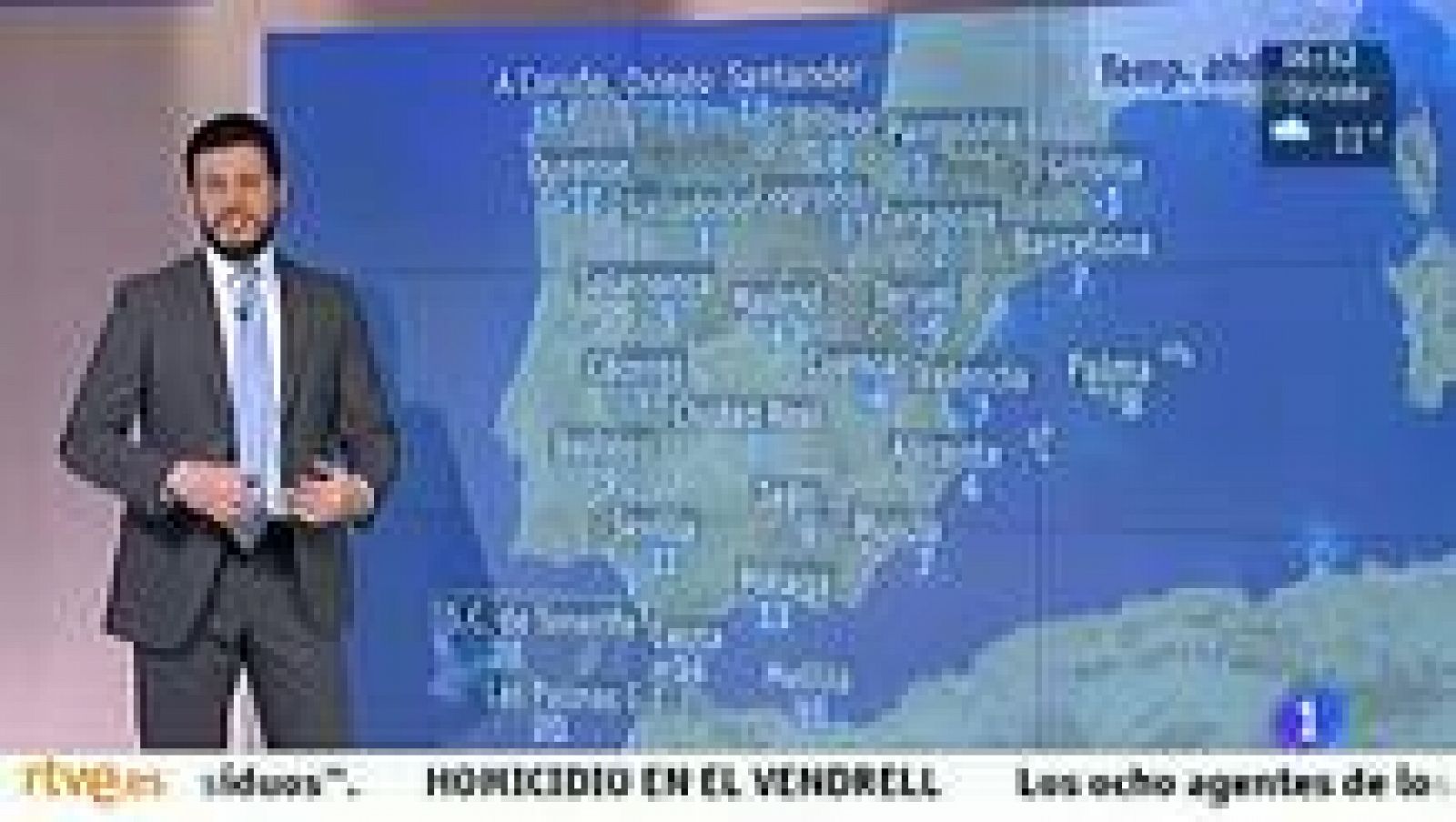 El tiempo: Nuboso y lluvias débiles en el norte y temperaturas con pocos cambios | RTVE Play