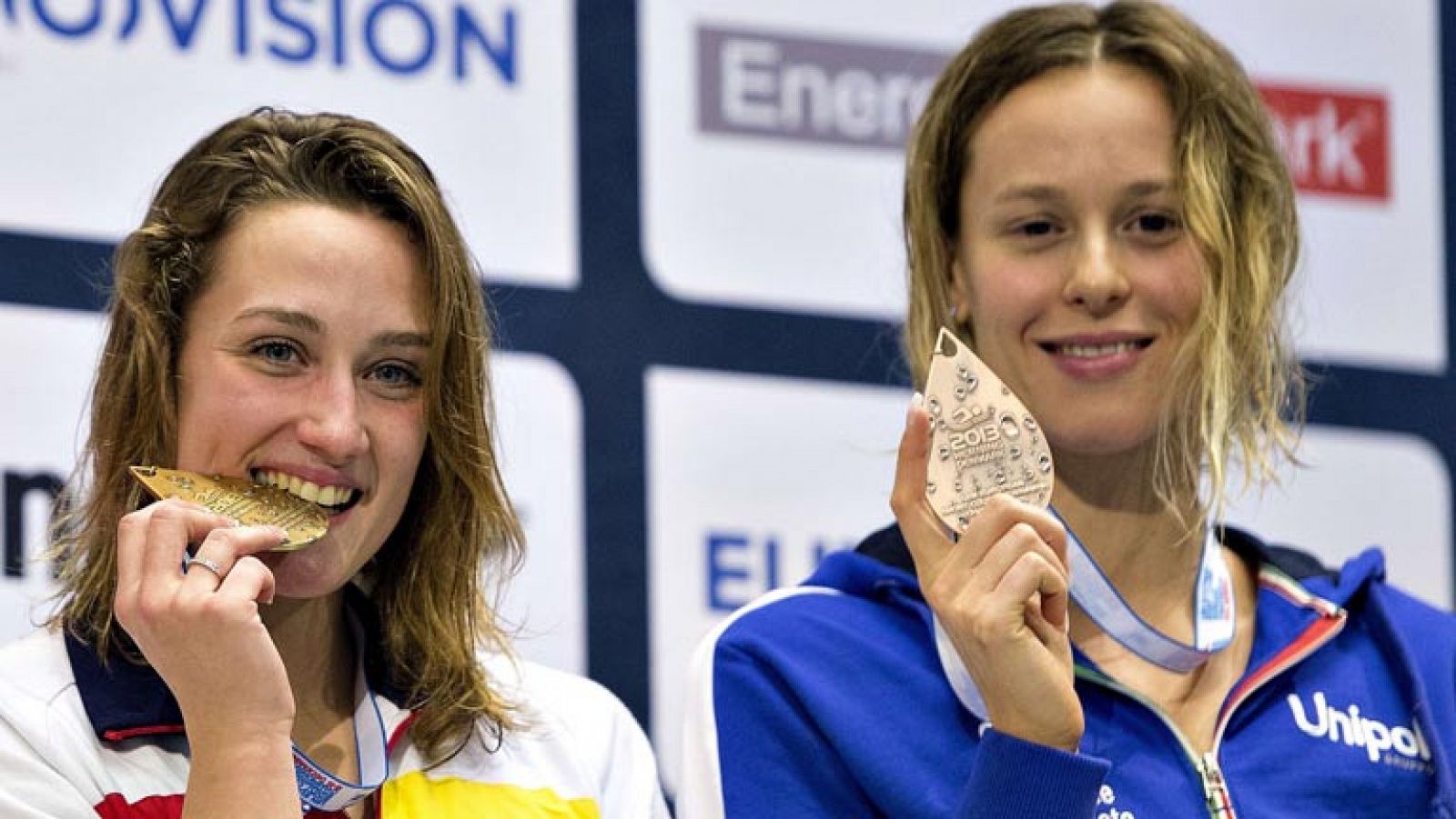 La española Mireia Belmonte ha ganado su tercera medalla de oro (3:56.14) en los Campeonatos de Europa de piscina corta, de 25 metros, al imponerse en la final de los 400 metros libre en Herning (Dinamarca). La otra finalista española, Melani Costa, fue sexta con 4;00.32.