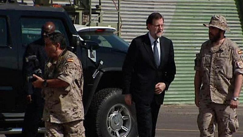 Visita sorpresa de Rajoy a los militares españoles destacados en Yibuti en la misión contra la piratería