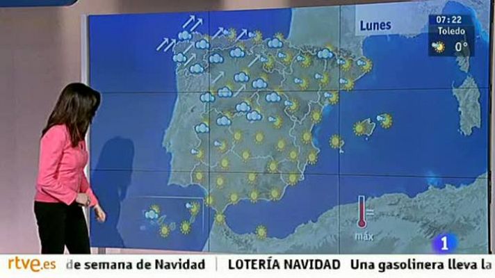 El tiempo - Viento fuerte y precipitaciones en Galicia y tiempo sin cambios en el resto del país