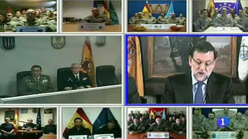 Mariano Rajoy felicita la Navidad por videoconferencia a las tropas españolas en el exterior 
