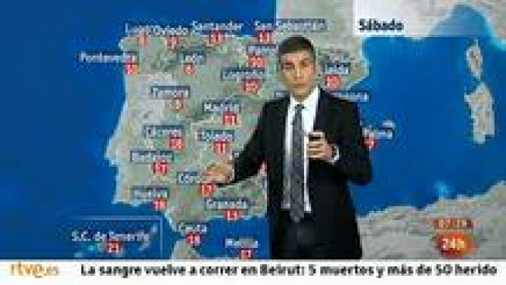 El tiempo - Baja la cota de nieve con viento fuerte en zonas de costa y montaña