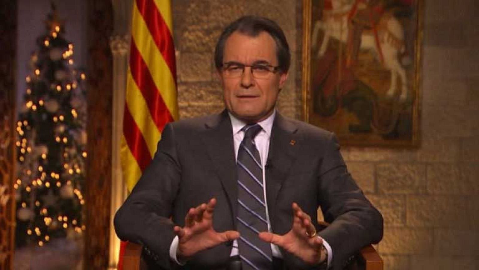 Mas insiste en su discurso de fin de año en que el pueblo catalán decida su futuro en 2014 