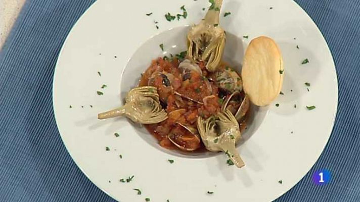 Cocina con Sergio - Alcachofas tiernas con marisco fres